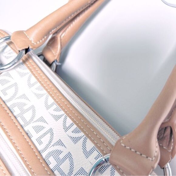 Giani Bernini White Logo Printed Convertible Handbag - Picture 7 of 10